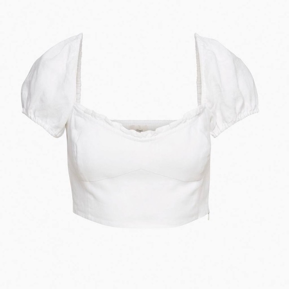 Aritzia Wilfred Wander White 100% Linen Blouse Size XS Women - Picture 1 of 10